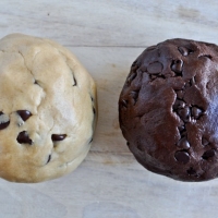 brown butter double fudge chocolate chip cookie dough cookies